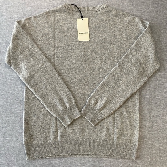 NWT Zadig & Voltaire Light Gray Wool Cashmere Sweater - Picture 13 of 14